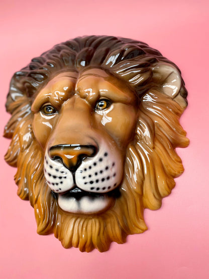 'Lenny' Ceramic Lion Mask Wall Hanging