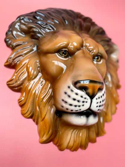 'Lenny' Ceramic Lion Mask Wall Hanging