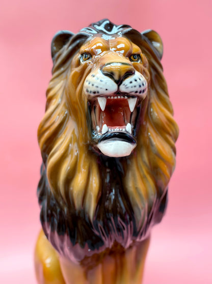'Remi' Large Ceramic Lion Statue Vintage