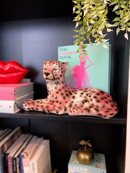 'Frankie' Laying Classic Ceramic Leopard Statue