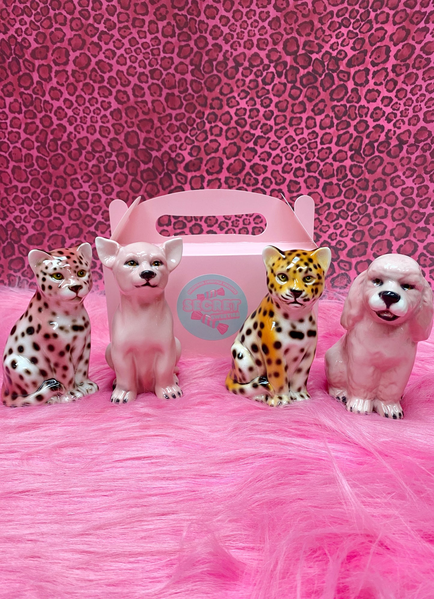 Secret Sweeties Blind Box Ceramic Statue (Leopard, Poodle, Chihuahua)