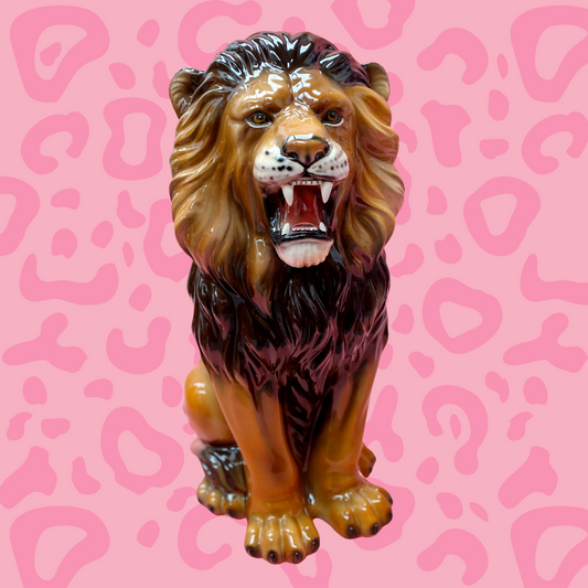 'Rory' Medium Ceramic Lion Statue Vintage
