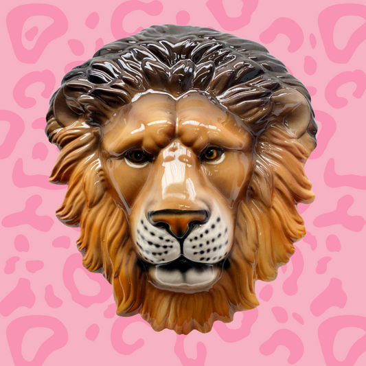 'Lenny' Ceramic Lion Mask Wall Hanging