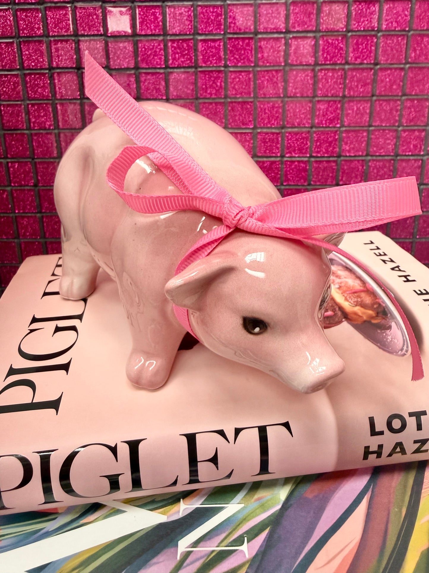 'Oink' Baby Pink Ceramic Pig Statue