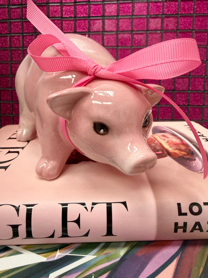 'Oink' Baby Pink Ceramic Pig Statue