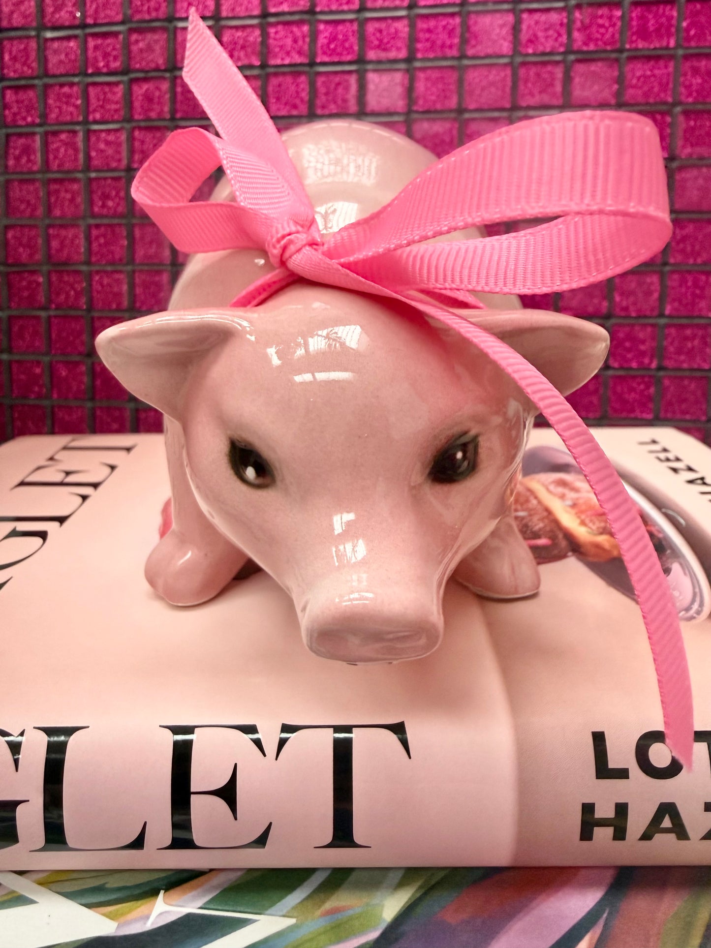 'Oink' Baby Pink Ceramic Pig Statue