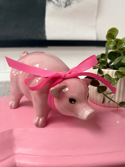 'Oink' Baby Pink Ceramic Pig Statue