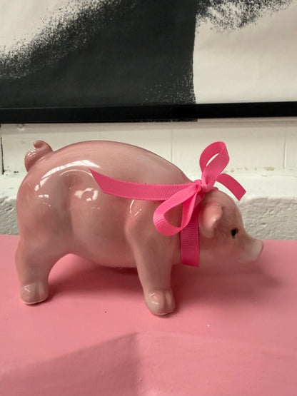 'Oink' Baby Pink Ceramic Pig Statue