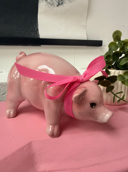 'Oink' Baby Pink Ceramic Pig Statue