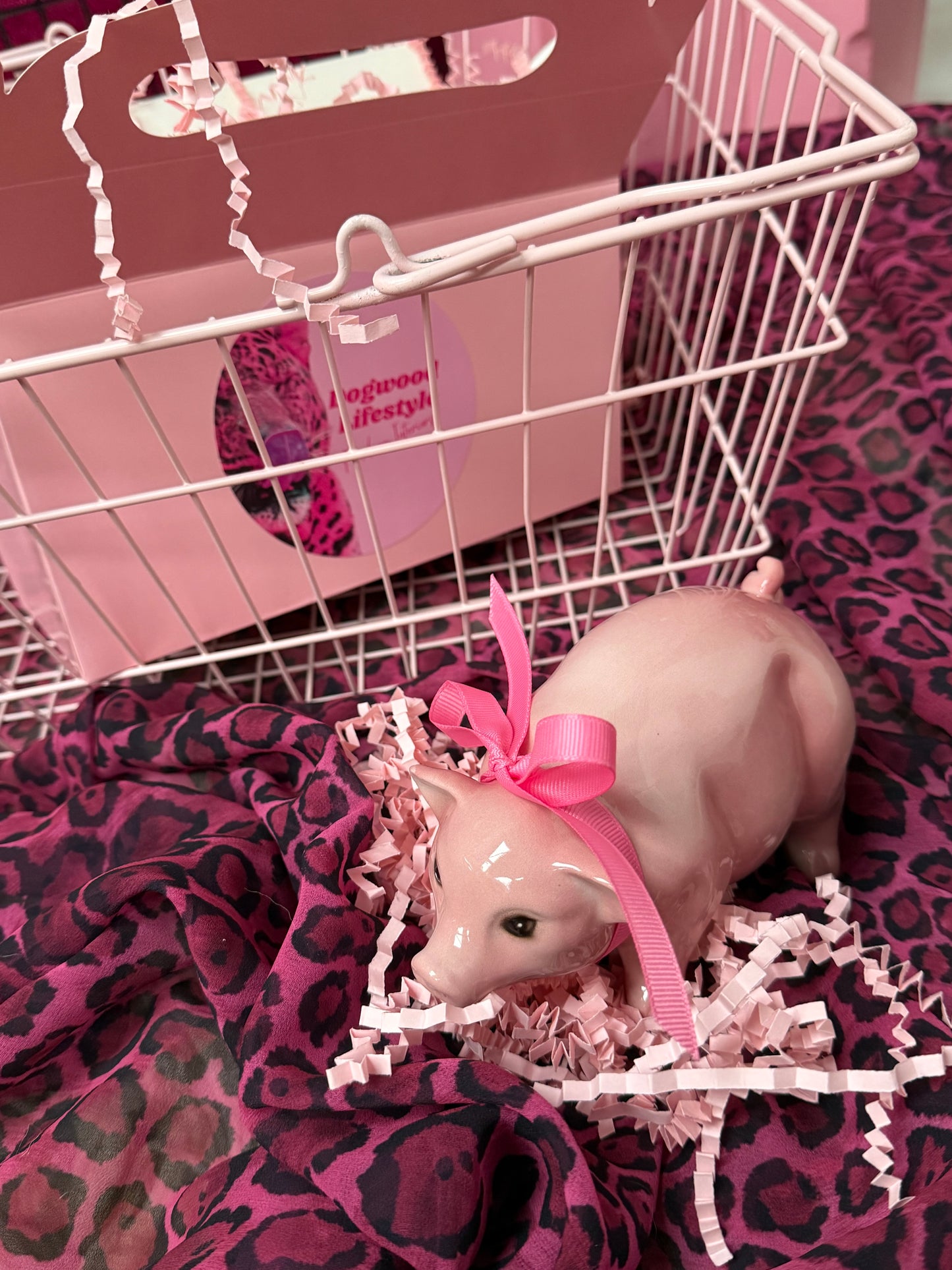 'Oink' Baby Pink Ceramic Pig Statue