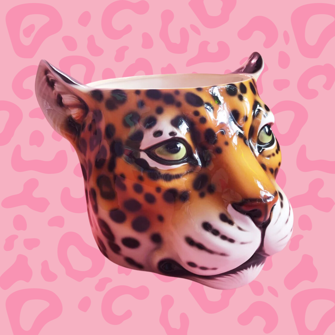 'Poppy' XL Classic Leopard Ceramic Planter