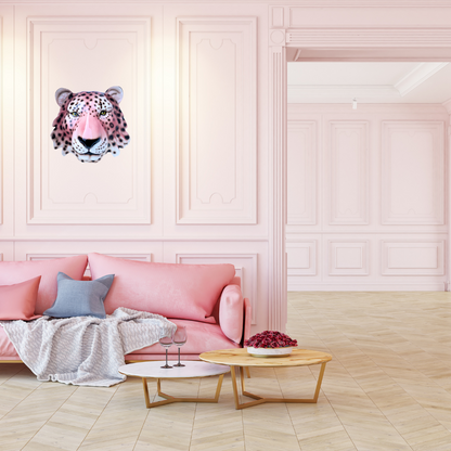 'Tallulah' Pink Ceramic Leopard Mask Wall Hanging