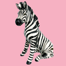 Load image into Gallery viewer, &#39;Zaza&#39; Large Ceramic Zebra Statue Vintage