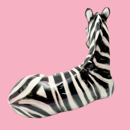 'Zoe' Mini Ceramic Zebra Statue Vintage