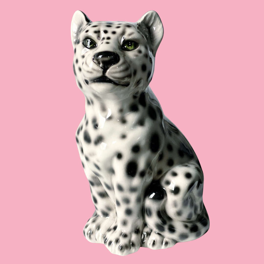 Baby Elsa' Ceramic Leopard Statue