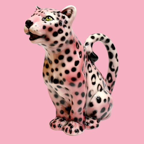 'Uma' Pink Ceramic Leopard Jug