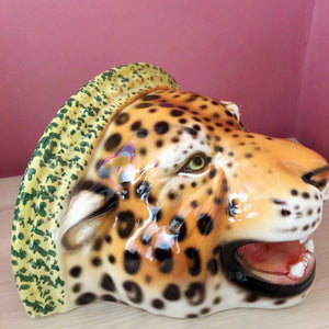 'Diana' Ceramic Leopard Statue Wall Shelf
