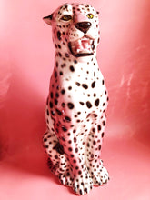 Load image into Gallery viewer, NEW &#39;Frenchie&#39; EXCLUSIVE PINK Large Ceramic Leopard Statue Vintage
