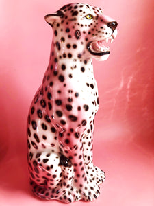 NEW 'Frenchie' EXCLUSIVE PINK Large Ceramic Leopard Statue Vintage