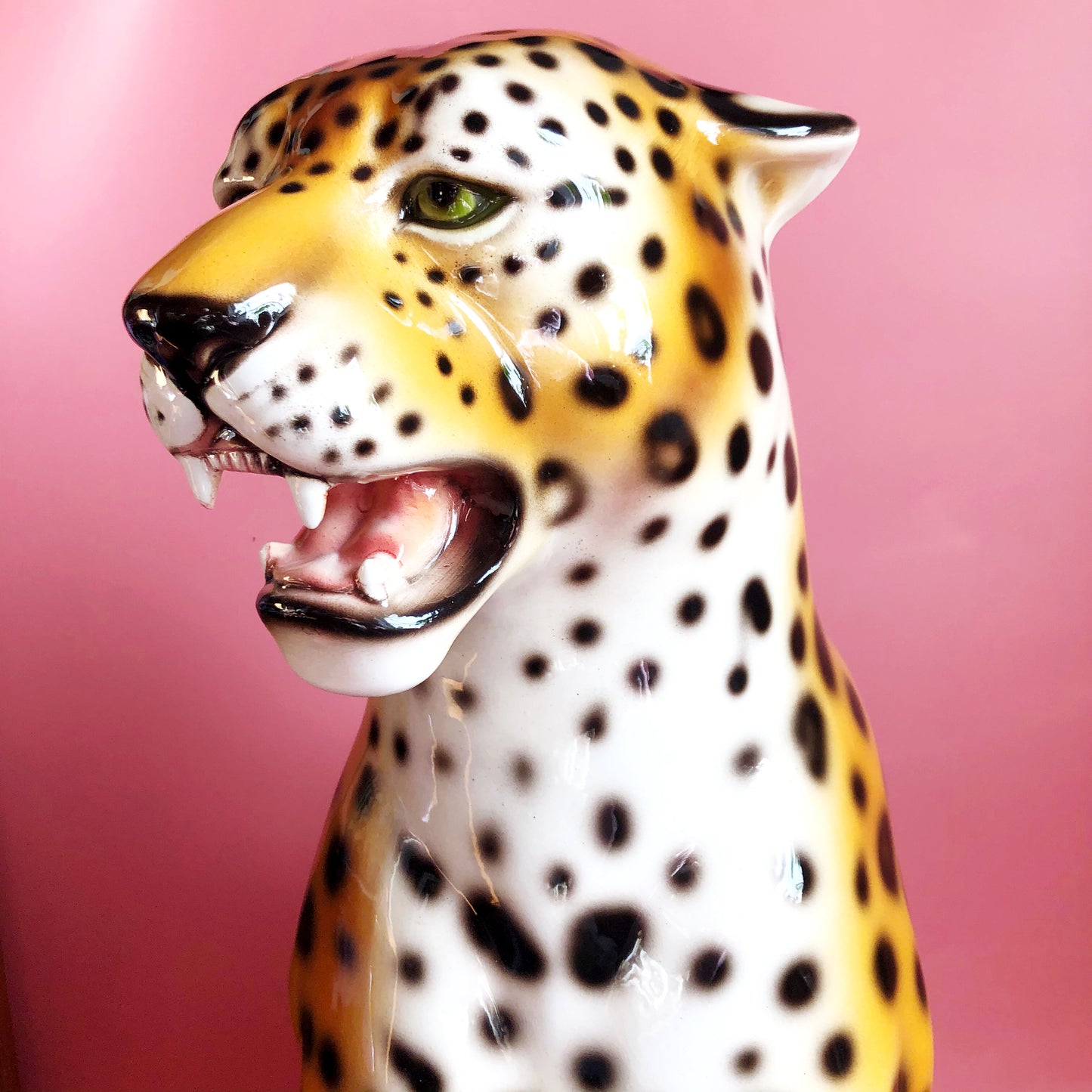 'Arlo' Large Ceramic Leopard Statue Vintage