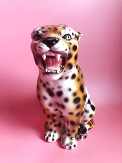 'Iggy' Mini Classic Ceramic Leopard Statue Vintage