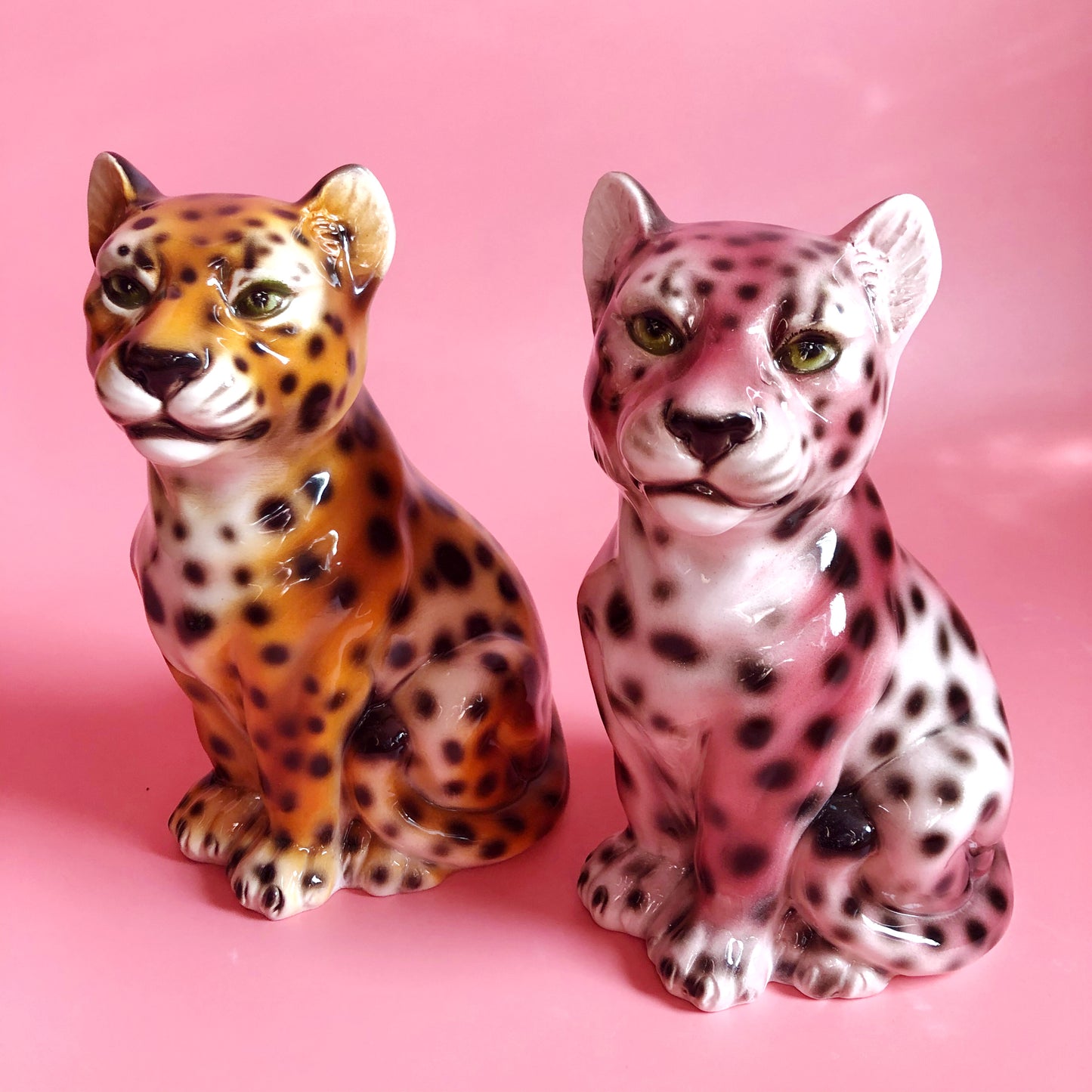 'Baby Fred' Classic Ceramic Leopard Statues Vintage