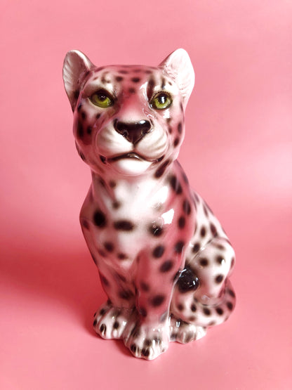'Baby Dot' Ceramic Leopard Statues Vintage