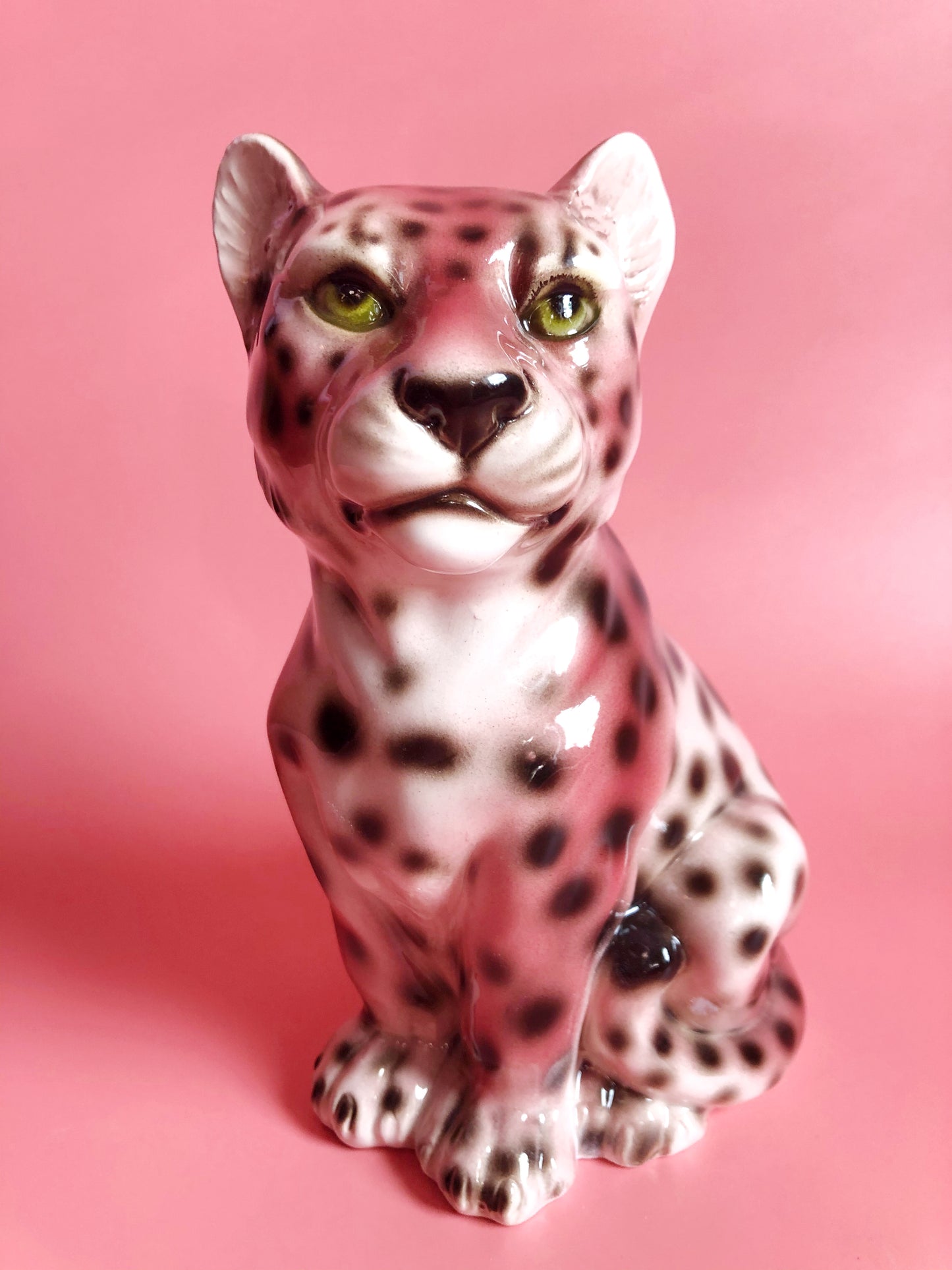 'Baby Dot' Ceramic Leopard Statues Vintage