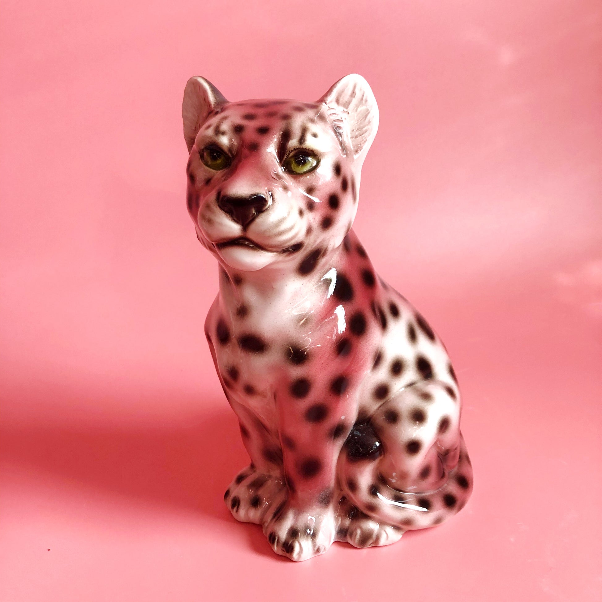 Baby Dot' Ceramic Leopard Statues Vintage