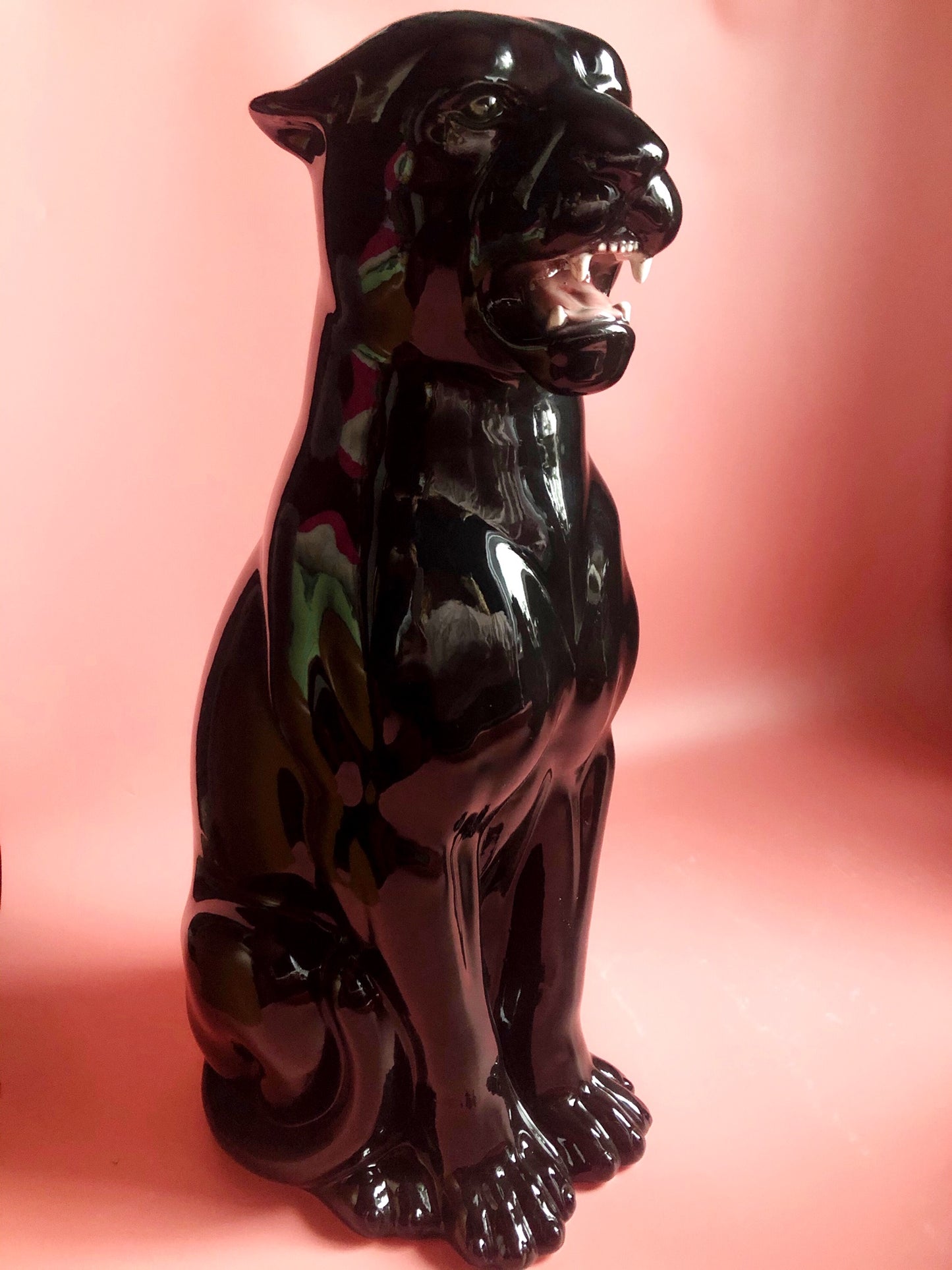 'Sabrina' Large Ceramic Panther Statue Vintage