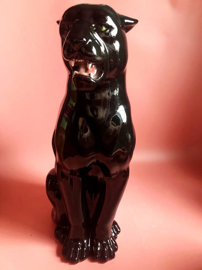 'Sabrina' Large Ceramic Panther Statue Vintage