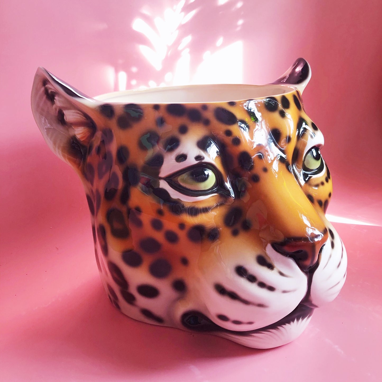 'Poppy' XL Classic Leopard Ceramic Planter