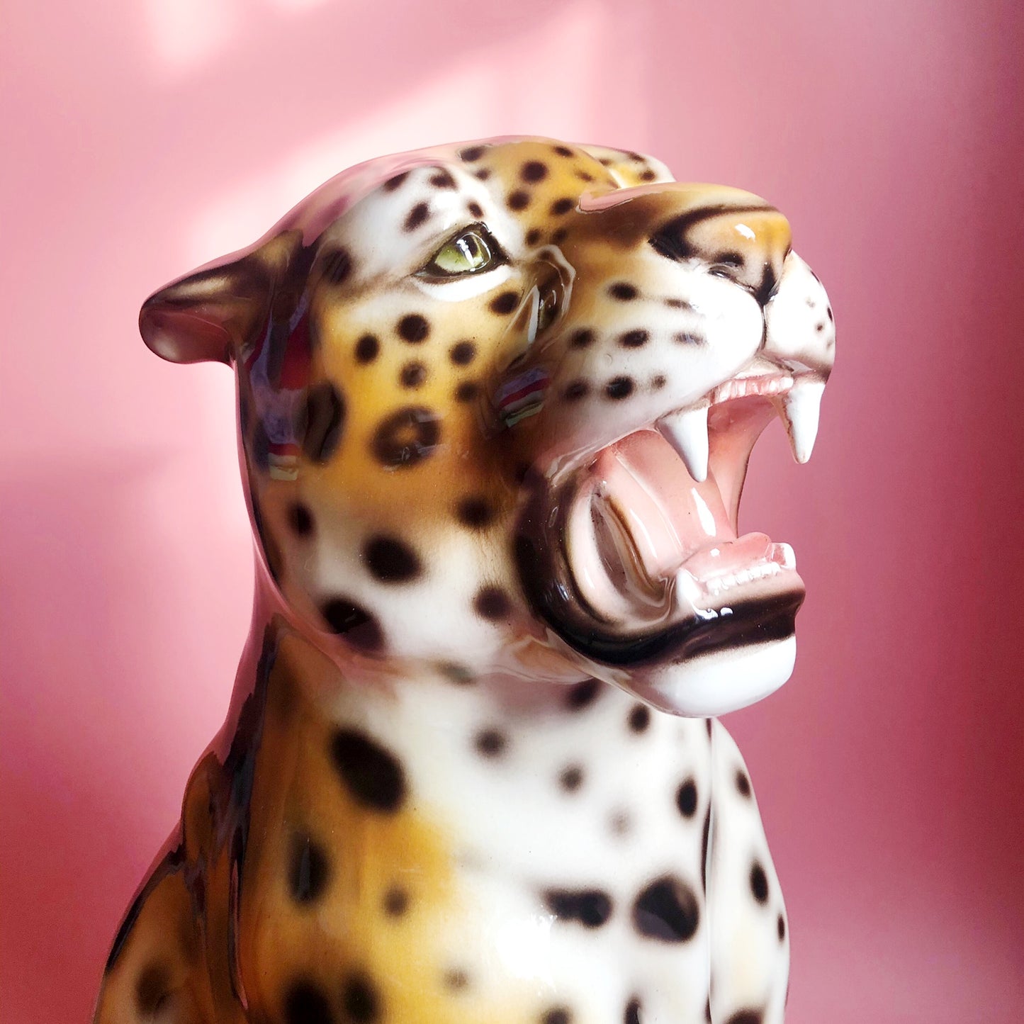 'Belle' Medium Ceramic Leopard Statue Vintage
