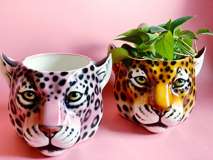 'Emma' Medium Classic Leopard Ceramic Planter