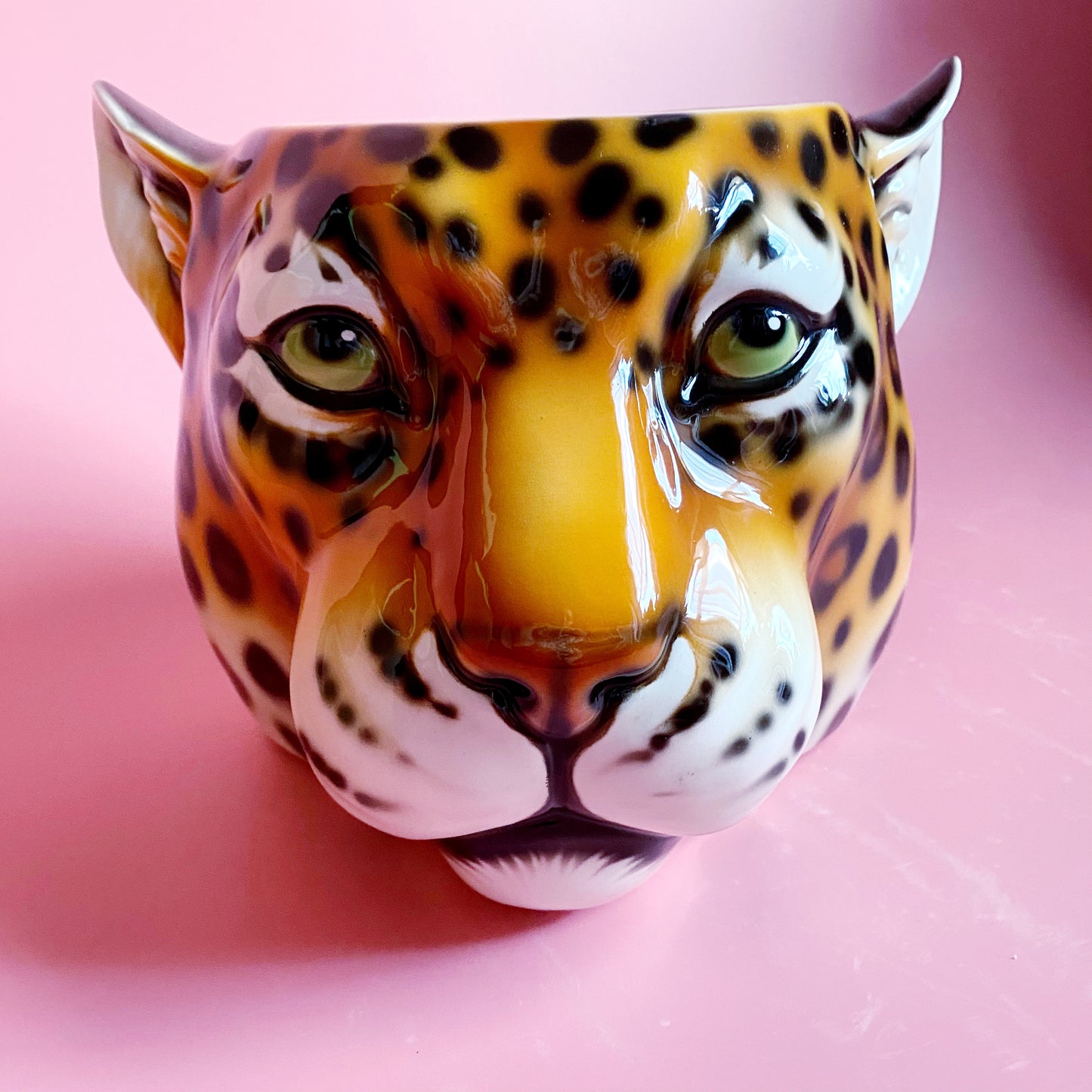 'Emma' Medium Classic Leopard Ceramic Planter
