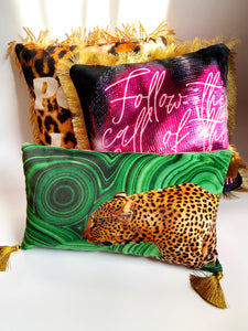 NEW 'Malachite Leopard' Dogwood Lifestyle Exclusive Luxury Cushion