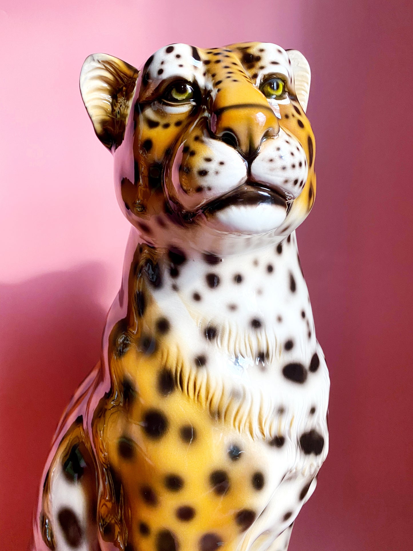 'Dolly' Large Ceramic Leopard Statue Vintage