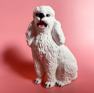 NEW 'Luna' White Sitting Poodle Dog Italian Ceramic Statue