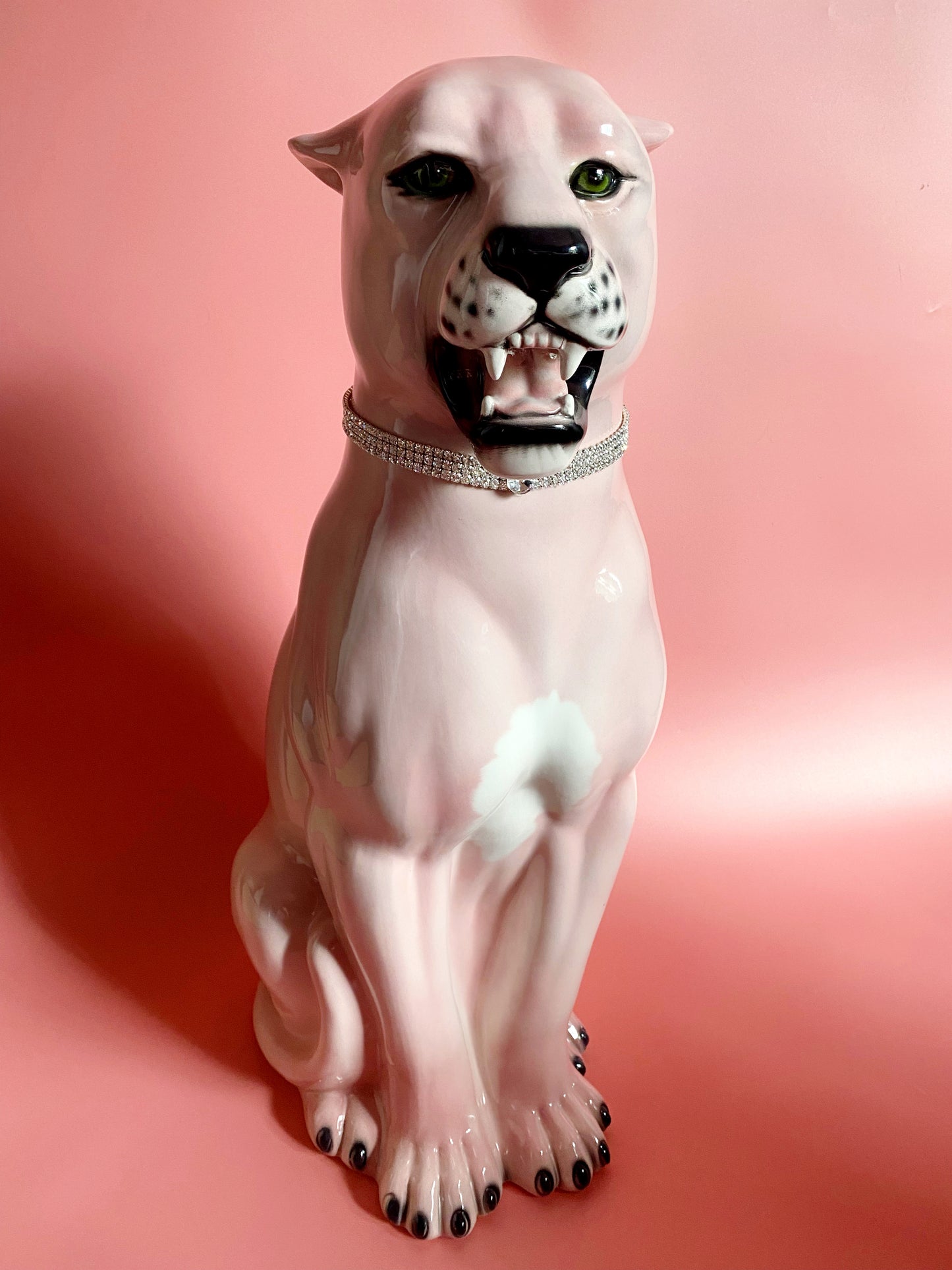 'Cindy' Large Ceramic Pink Panther Statue Vintage