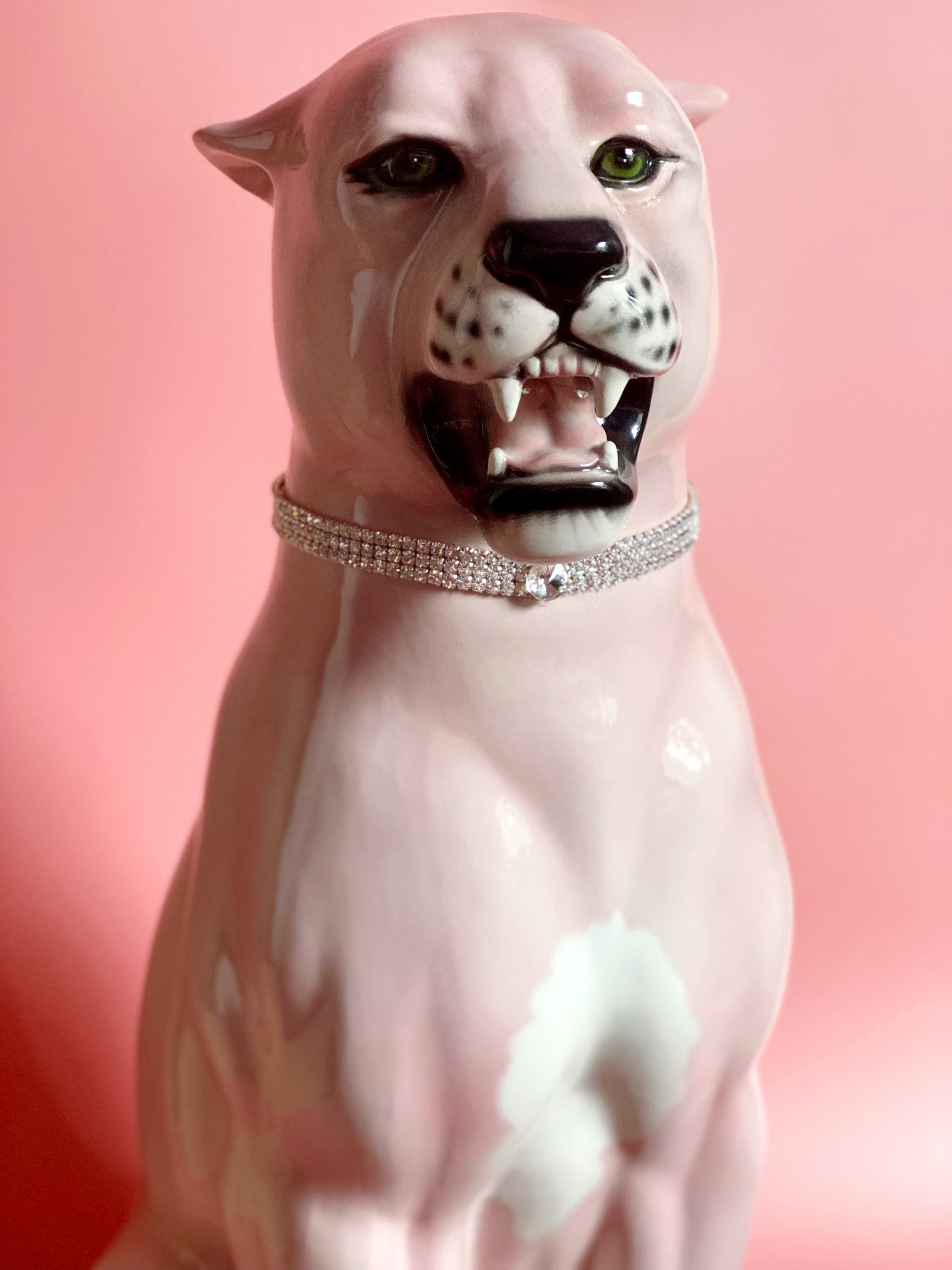 'Cindy' Large Ceramic Pink Panther Statue Vintage Dogwood Lifestyle
