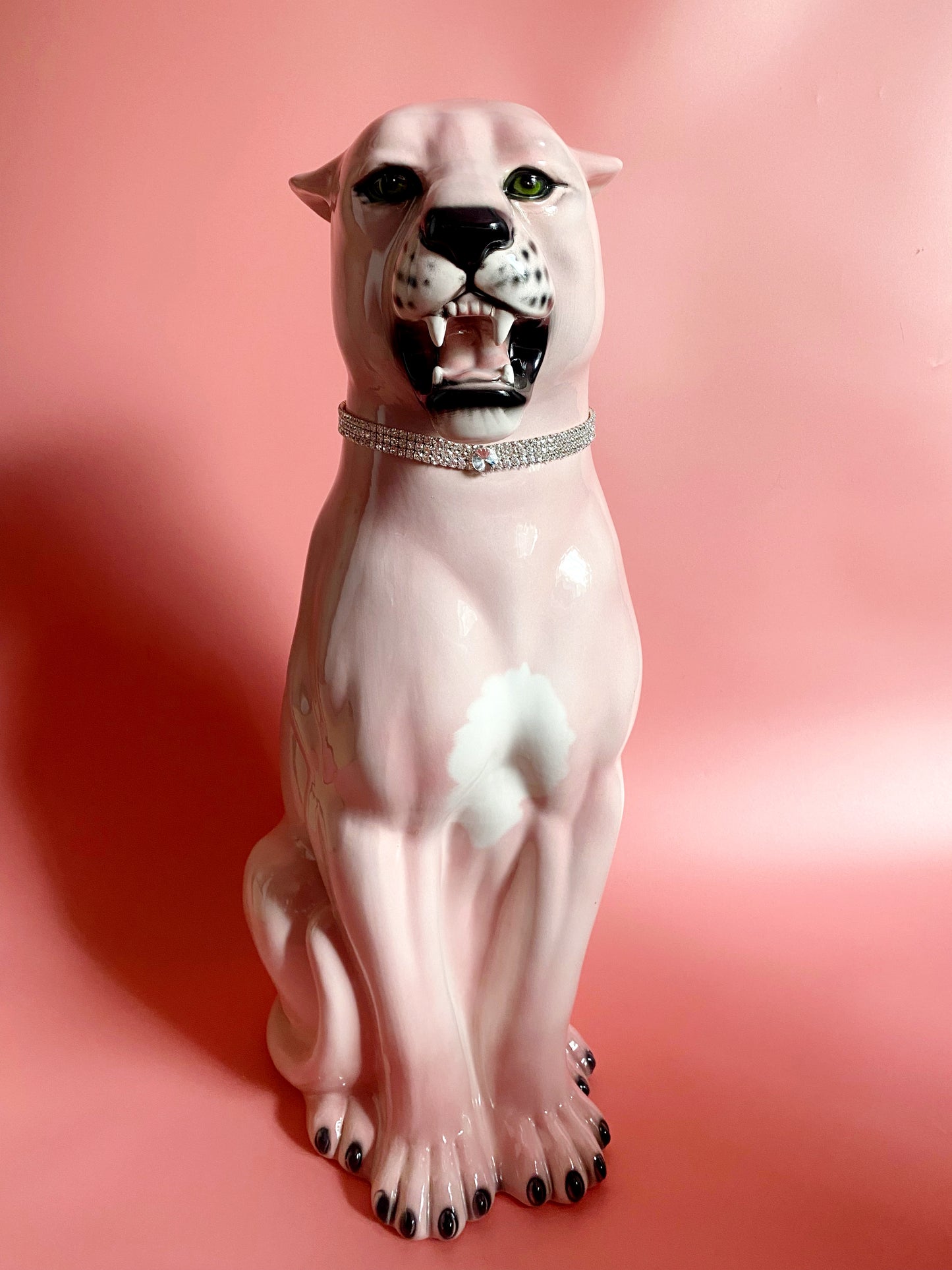 'Cindy' Large Ceramic Pink Panther Statue Vintage