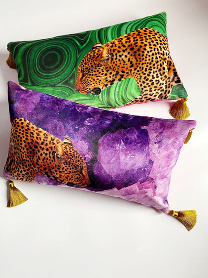 'Malachite Leopard' Luxury Cushion