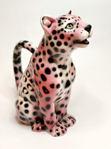 'Uma' Pink Ceramic Leopard Jug