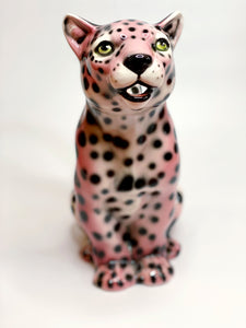 'Uma' Pink Ceramic Leopard Jug