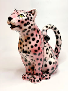 'Uma' Pink Ceramic Leopard Jug