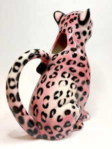 'Uma' Pink Ceramic Leopard Jug