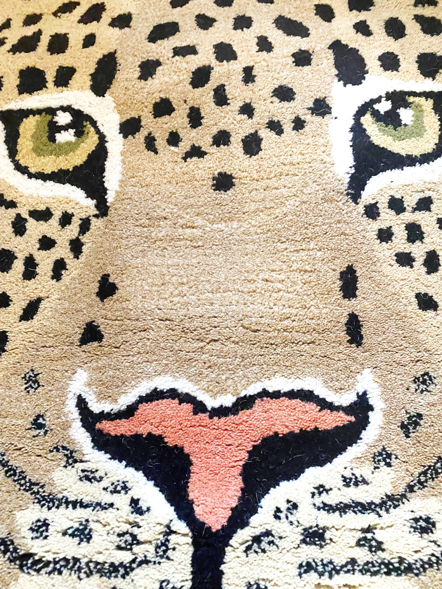 'Biscuit' Caramel Leopard Face Rug 3ft